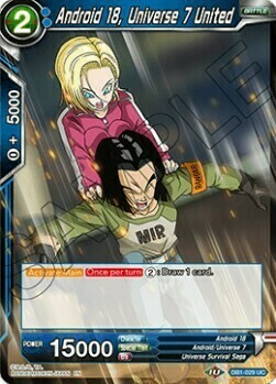 Android 18, Universe 7 United Card Front