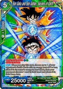 Son Goku and Son Gohan, Saiyans of Earth Card Front