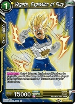 Vegeta, Explosion of Fury Card Front