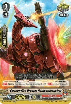 Cannon Fire Dragon, Parasaulauncher [V Format] Card Front