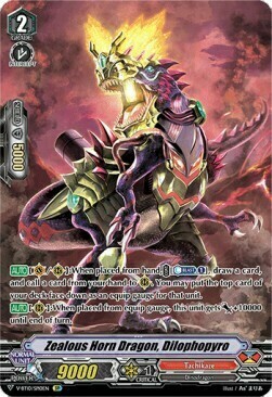 Zealous Horn Dragon, Dilophopyro [V Format] Card Front