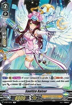 Sanitize Raiser Card Front