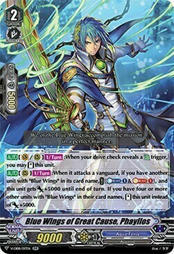 Blue Wings of Great Cause, Phayllos [V Format] Card Front