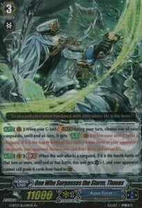 One Who Surpasses the Storm, Thavas [G Format] Card Front