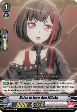 Hates to Lose, Ran Mitake [V Format] Card Front
