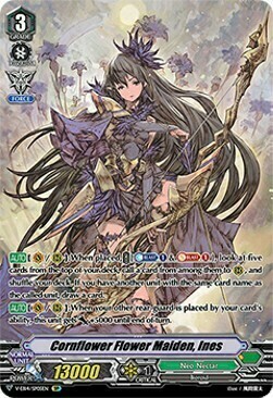 Cornflower Flower Maiden, Ines [V Format] Card Front