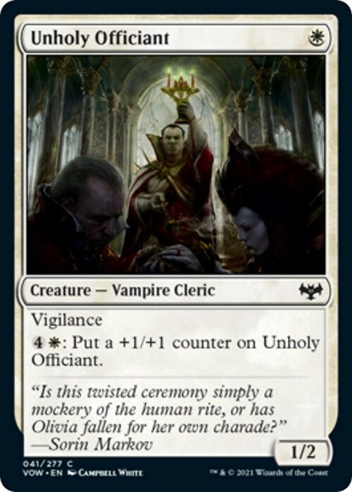 Unholy Officiant Card Front