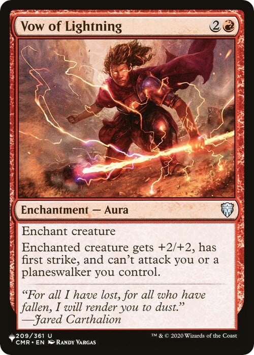Vow of Lightning Card Front