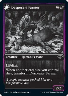 Desperate Farmer // Depraved Harvester Card Front