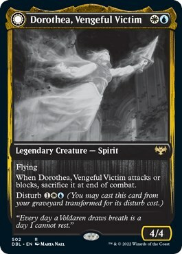 Dorothea, Vengeful Victim // Dorothea's Retribution Card Front