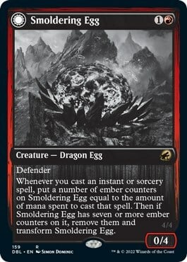 Smoldering Egg // Ashmouth Dragon Card Front
