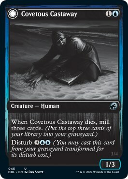Covetous Castaway // Ghostly Castigator Card Front