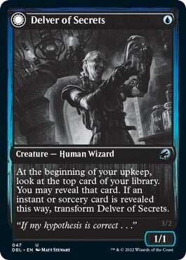 Delver of Secrets // Insectile Aberration Card Front