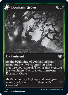Dormant Grove // Gnarled Grovestrider Card Front