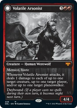 Volatile Arsonist // Dire-Strain Anarchist Card Front