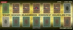 Top 1000 Ranked Cossy Duelists April-June 2010 Playmat