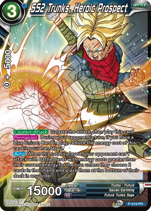 SS2 Trunks, Heroic Prospect Card Front