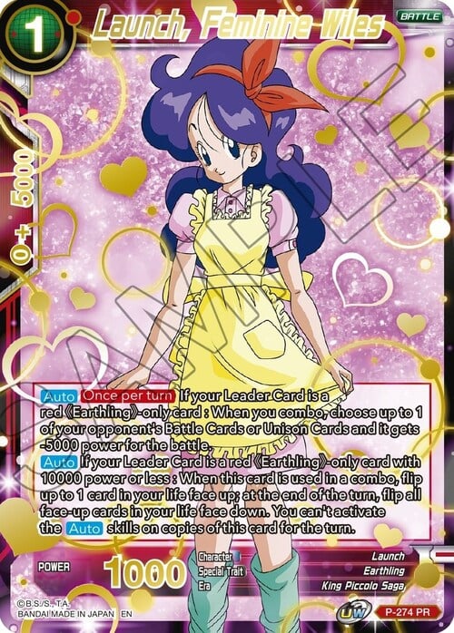 Launch, Feminine Wiles Card Front