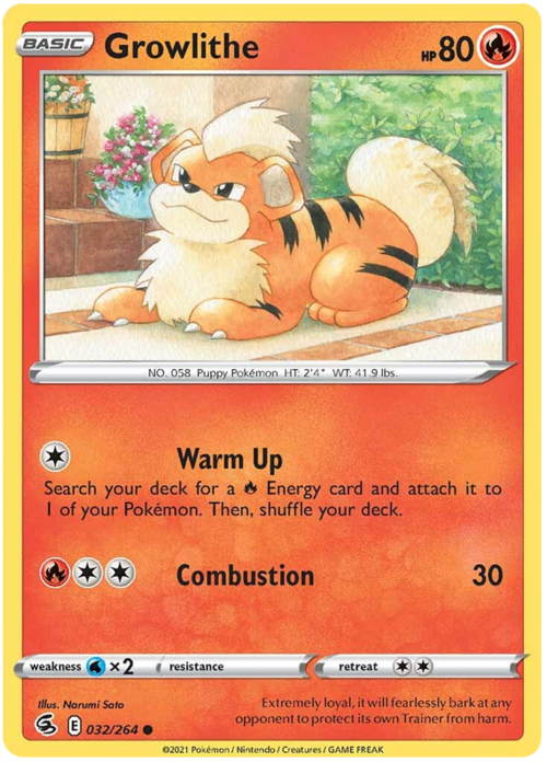 Growlithe [Warm Up | Combustion] Card Front