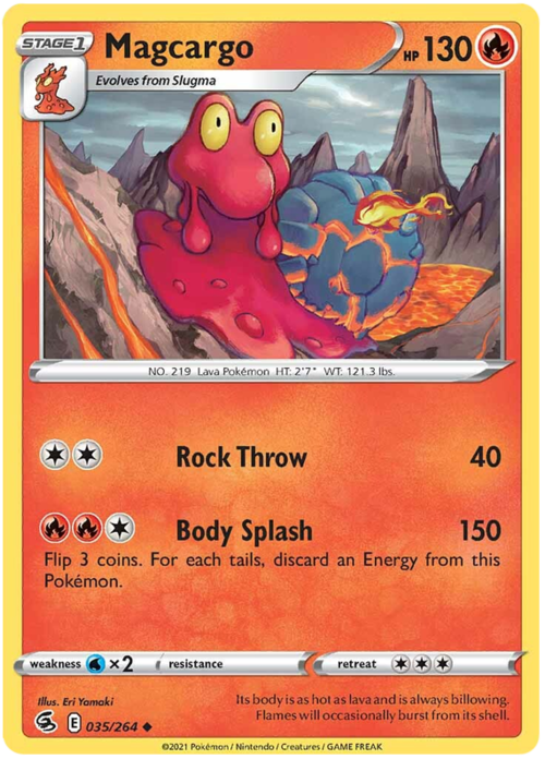 Magcargo [Rock Throw | Body Splash] Card Front