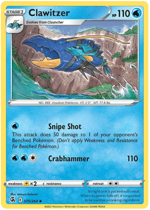 Clawitzer [Snipe Shot | Crabhammer] Card Front
