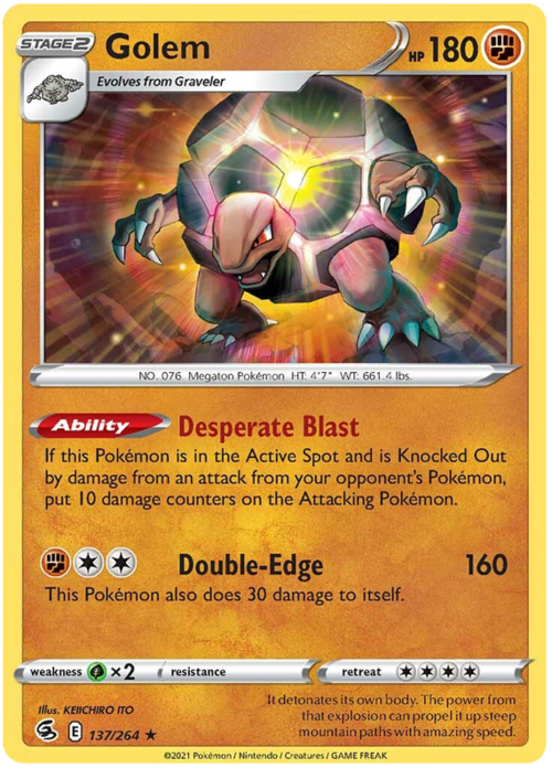 Golem [Desperate Blast | Double-Edge] Card Front