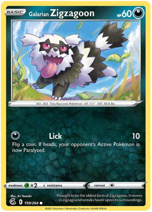 Galarian Zigzagoon Card Front