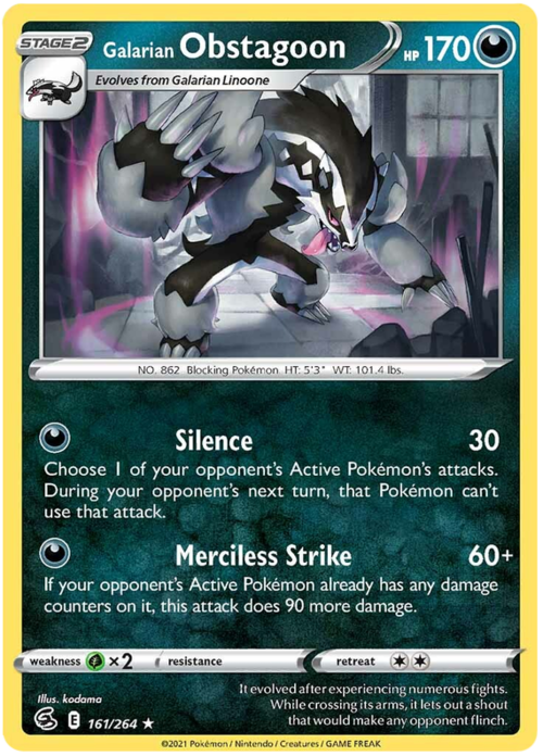 Obstagoon di Galar Card Front