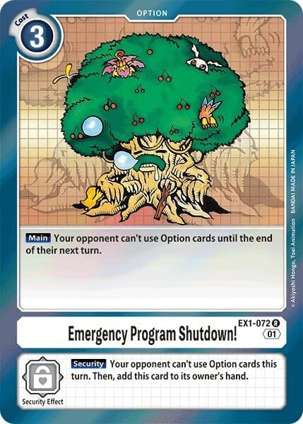 Emergency Program Shutdown! Card Front