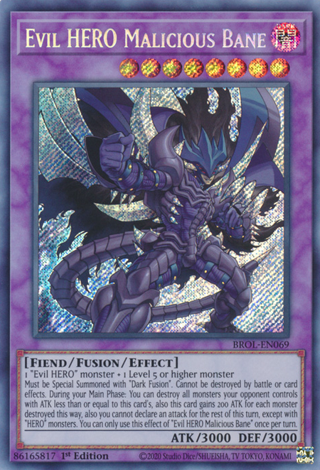 Evil HERO Malicious Bane Card Front