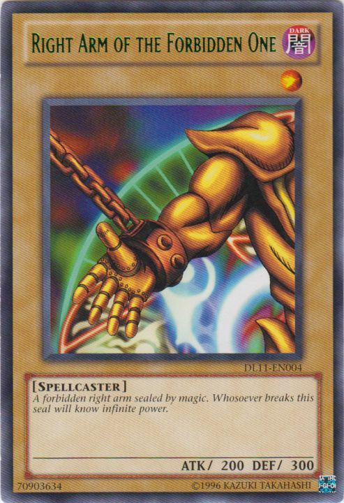 Right Arm of the Forbidden One Card Front