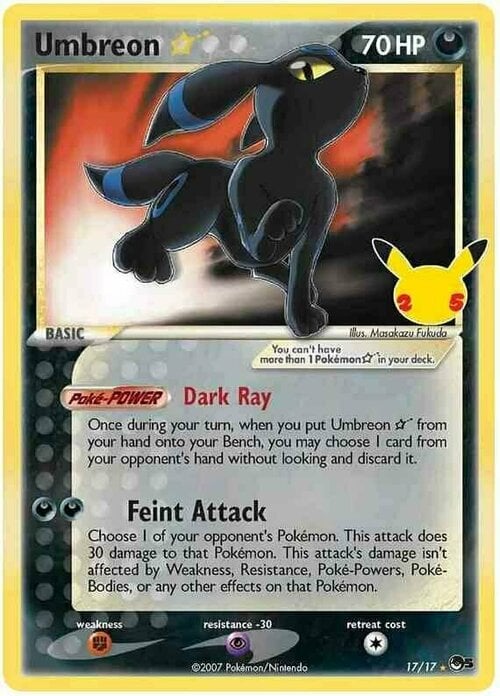 Umbreon Star Card Front