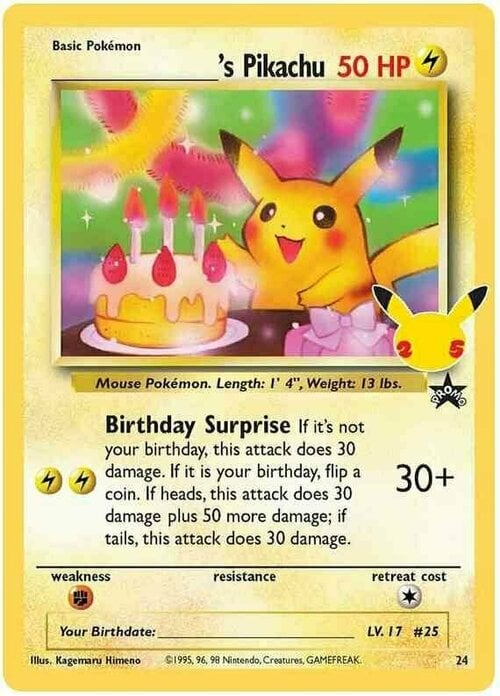 _____'s Pikachu [Festa a Sorpresa] Card Front