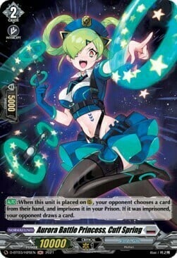 Aurora Battle Princess, Cuff Spring Card Front