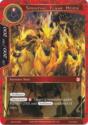 Sprinting Flame Horse Card Front