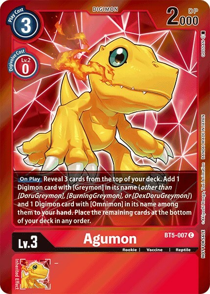 Agumon Card Front
