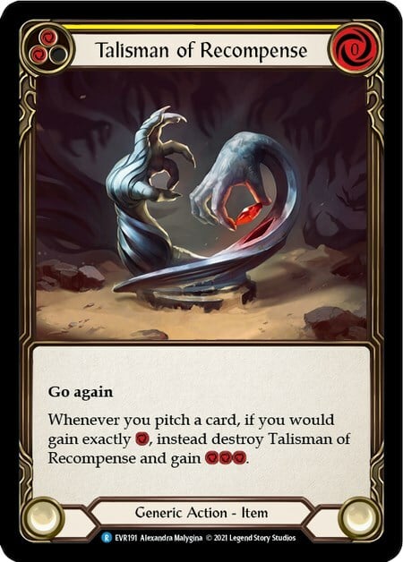 Talisman of Recompense Card Front