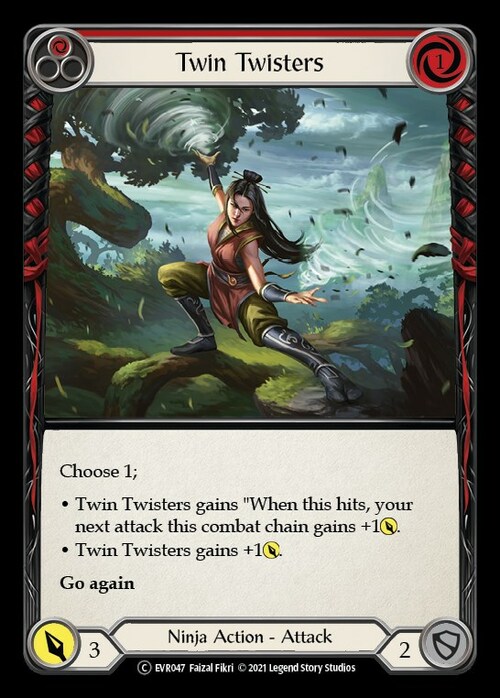 Twin Twisters - Red Card Front