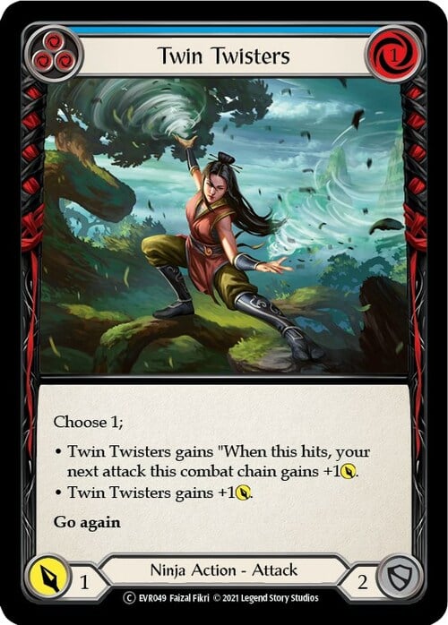 Twin Twisters - Blue Card Front