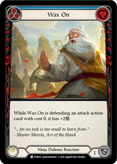 Wax On - Blue Card Front