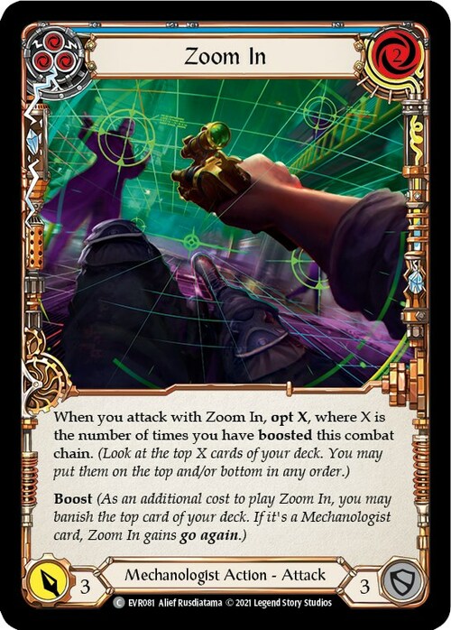 Zoom In - Blue Card Front