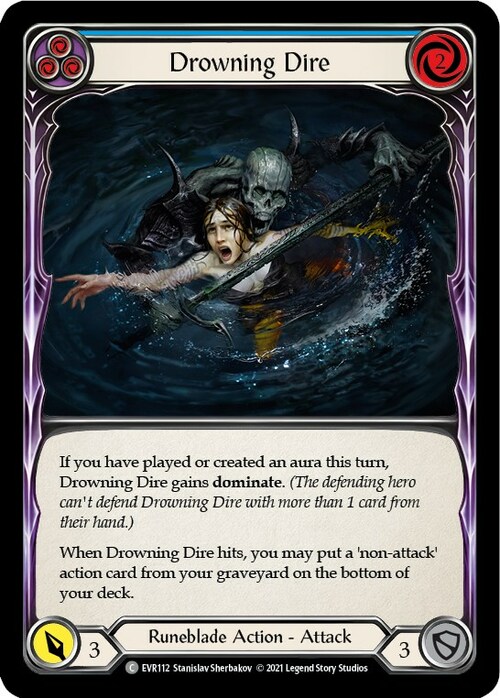 Drowning Dire - Blue Card Front