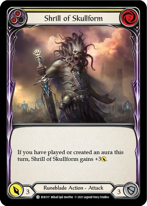 Shrill of Skullform - Yellow Card Front
