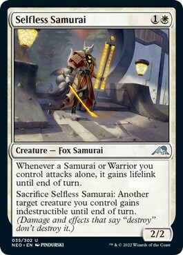 Selfless Samurai Card Front
