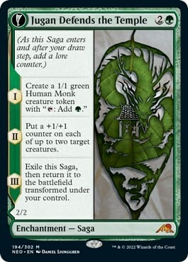 Jugan Defends the Temple // Remnant of the Rising Star Card Front