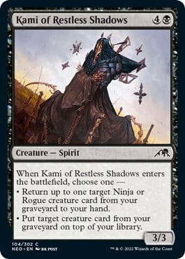 Kami of Restless Shadows Card Front