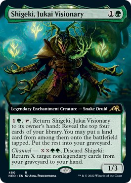 mtg steal creature cards Junji, the Midnight Sky 1 Art Card (Gold-Stamped Signature) [Kamigawa: main image 0