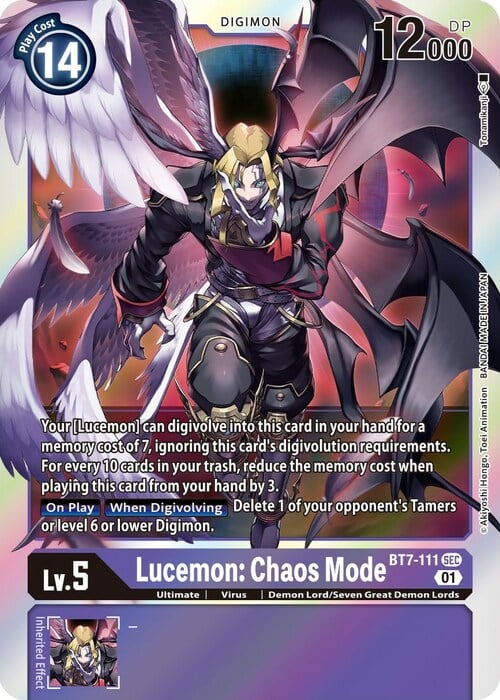 Lucemon Chaos Mode Card Front