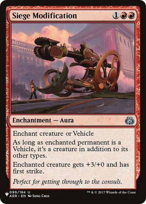 Siege Modification Card Front
