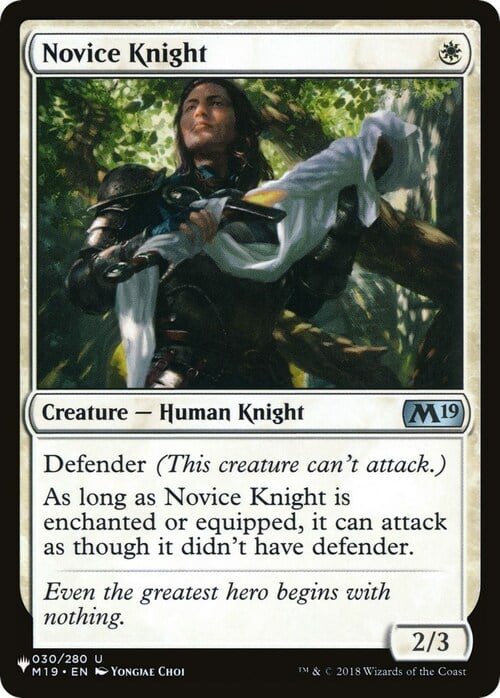 Cavaliere Novizio Card Front